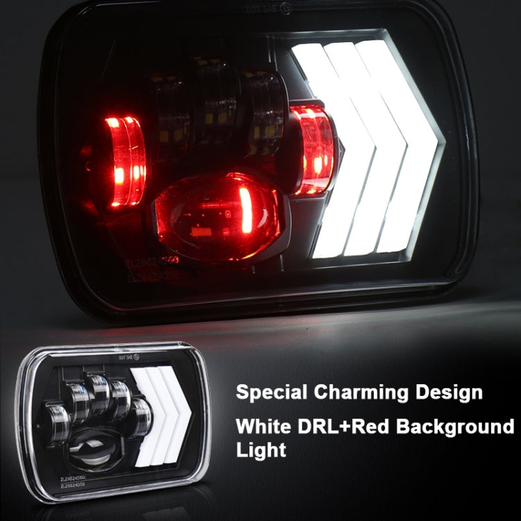 2 PCS 5X7 inch Car Modified Red Background LED Square Headlamp for Jeep Wrangler, For Jeep Wrangler(5X7 inch) 2 PCS 5X7 inch Car Modified Red Background LED Square Headlamp for Jeep Wrangler, For Jeep Wrangler(5X7 inch)